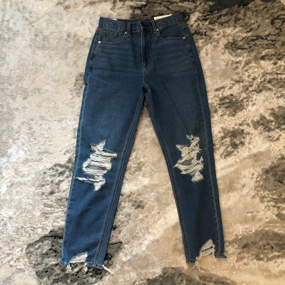 American Eagle distressed mom jeans